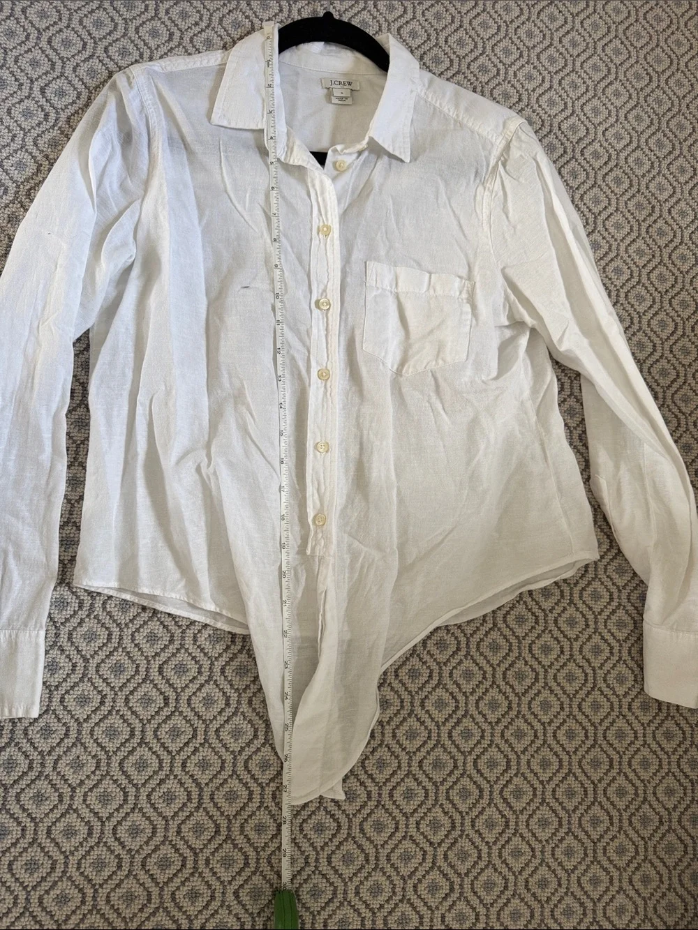 J. Crew White Long-Sleeve Casual Button-Down Shirt